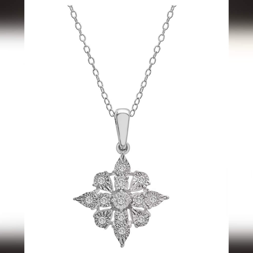 Brand NEW Diamond Necklace 1/10 carat diamonds 💎 18 inch 925 sterling silver ✨️